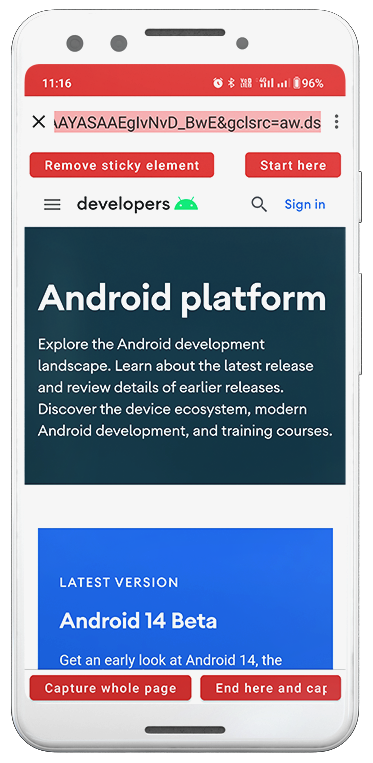 Capture visible area screenshots on iOS and Android