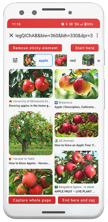 Webpage capture tool for iOS and Android
